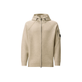 Cardigan zippé à capuche laine écru beige