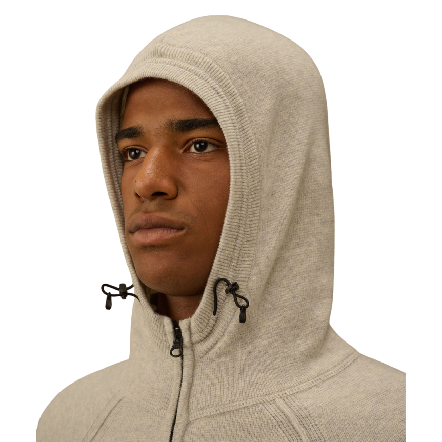 Cardigan zippé à capuche  CP COMPANY laine écru beige
