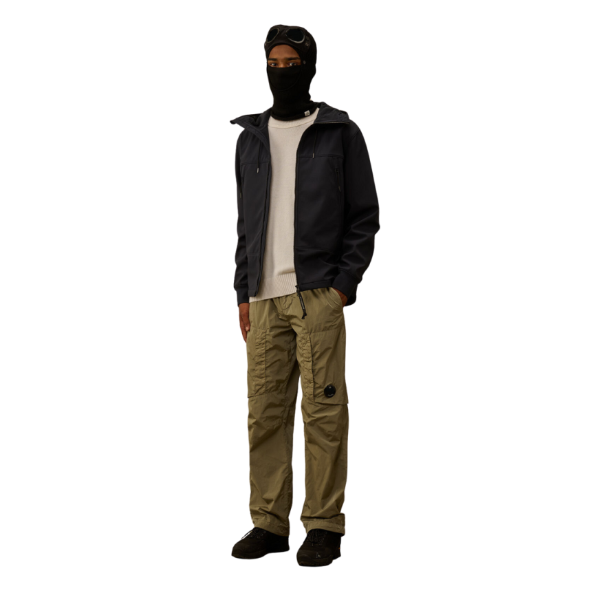 Pull col rond CP COMPANY laine agneau nylon écru