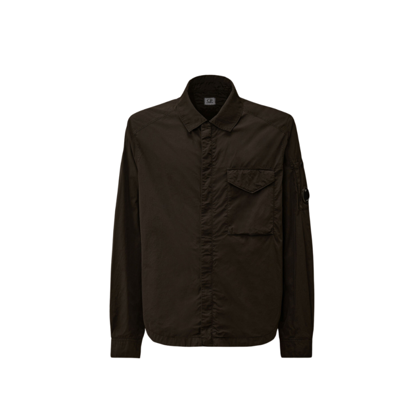 Surchemise zippée CP COMPANY nylon Chrome-R noir lentille