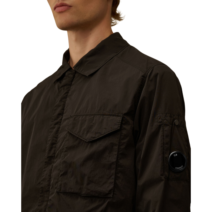Surchemise zippée CP COMPANY nylon Chrome-R noir lentille