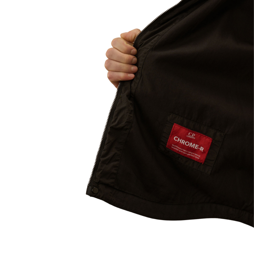 Surchemise zippée CP COMPANY nylon Chrome-R noir lentille