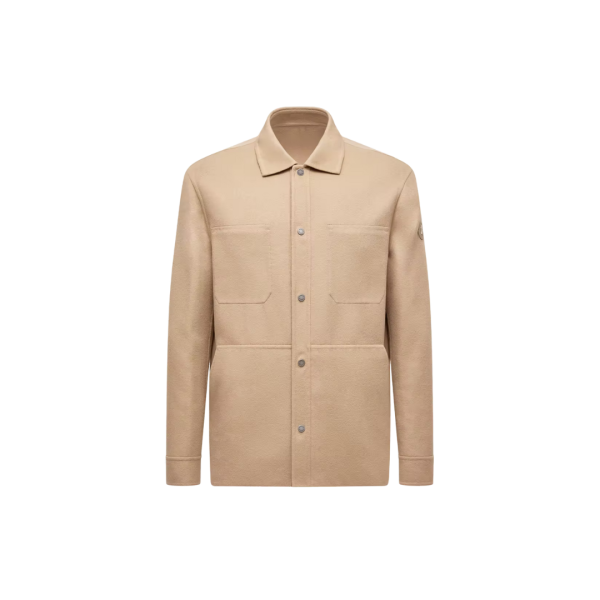 Veste surchemise MONCLER Tagnit laine flanelle camel