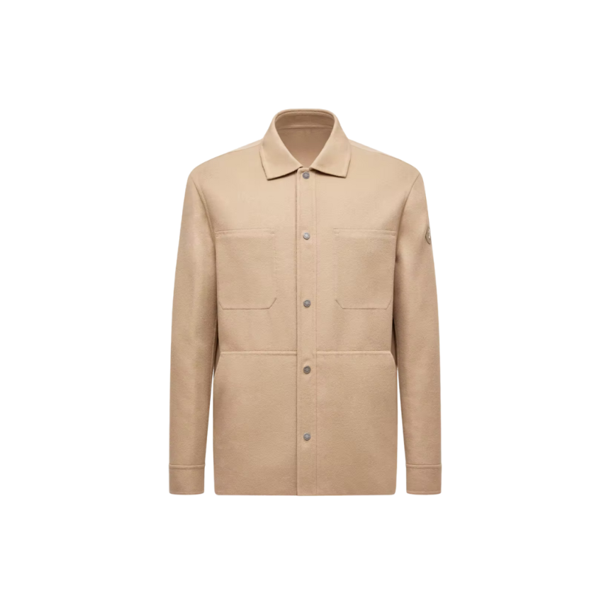Veste surchemise MONCLER Tagnit laine flanelle camel