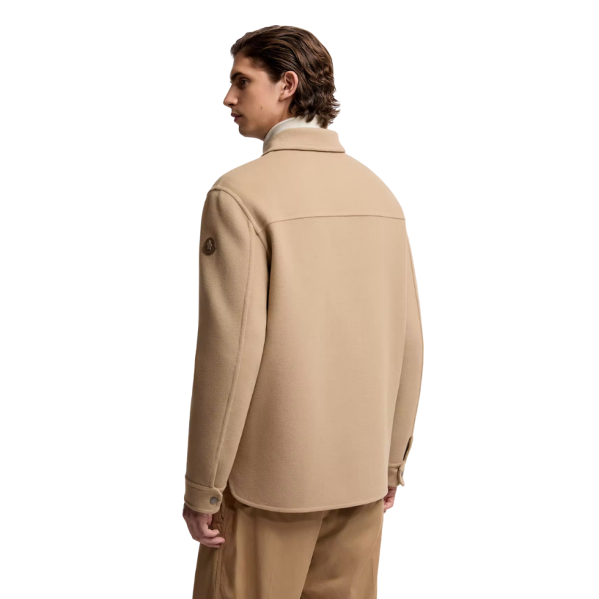 Veste surchemise MONCLER Tagnit laine flanelle camel