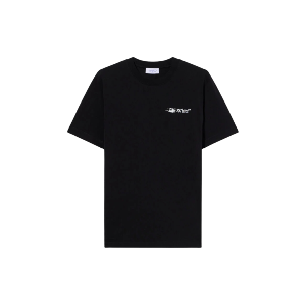 T-shirt col rond OFF WHITE slim coton noir logo Ink Arrow