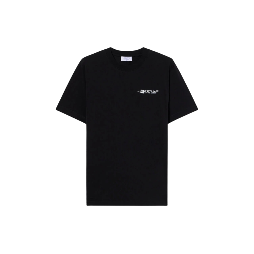 T-shirt col rond OFF WHITE slim coton noir logo Ink Arrow