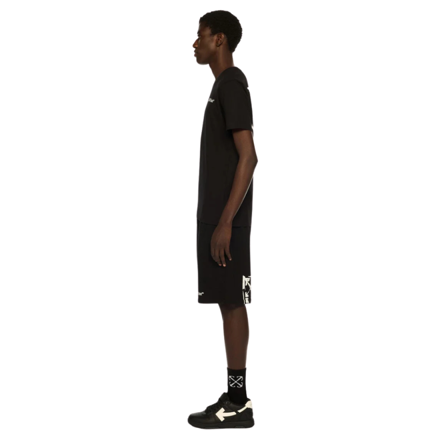 T-shirt col rond OFF WHITE slim coton noir logo Ink Arrow