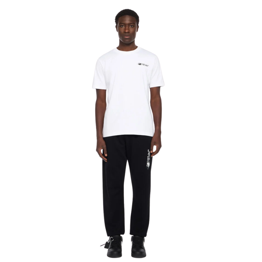 T-shirt col rond OFF WHITE slim coton blanc logo Ink Arrow