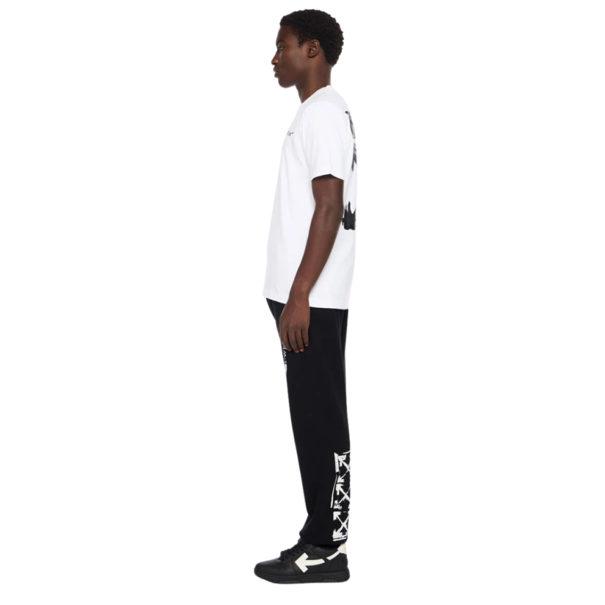 T-shirt col rond OFF WHITE slim coton blanc logo Ink Arrow