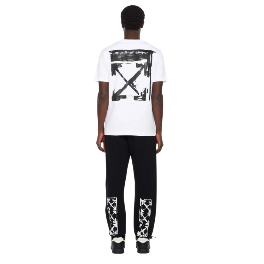 T-shirt col rond OFF WHITE slim coton blanc logo Ink Arrow