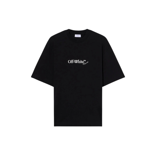 T-shirt OFF WHITE col rond coton noir logo skate Scribble Arrow