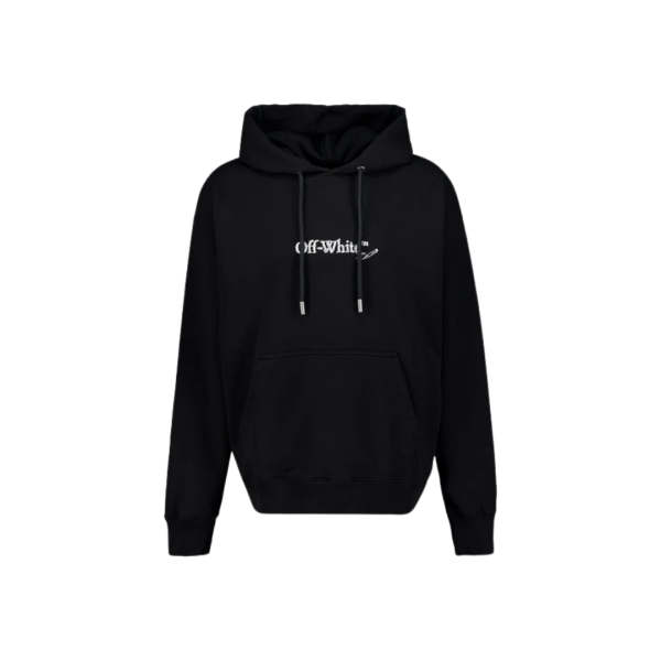 Sweat-shirt à capuche OFF WHITE coton noir Scribble Arrow blanc