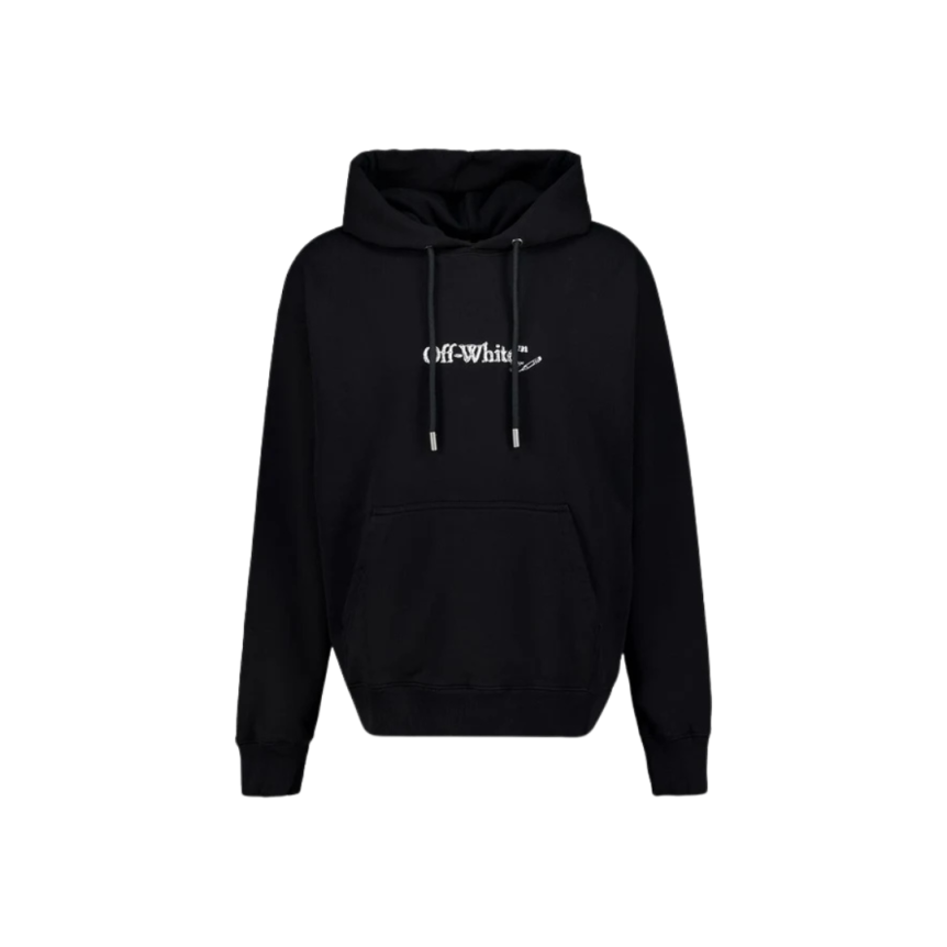Sweat-shirt à capuche OFF WHITE coton noir Scribble Arrow blanc