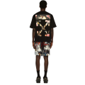 T-shirt col rond coton noir logo Paint Arrow Skate