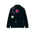 Fashion Show Pull Défilé jacquard laine alpaga noir motif surréaliste multicolore
