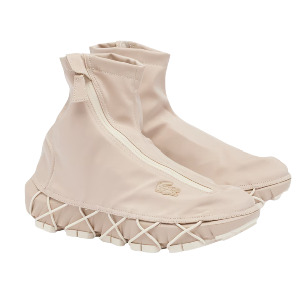 Baskets LACOSTE Défilé Sneakers Gaitor Runway nylon beige housse amovible