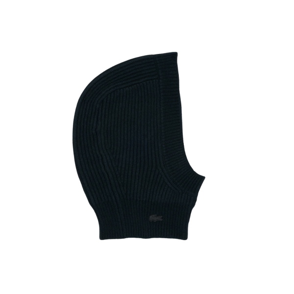 Cagoule LACOSTE Défilé laine feutrée côtelée vert foncé