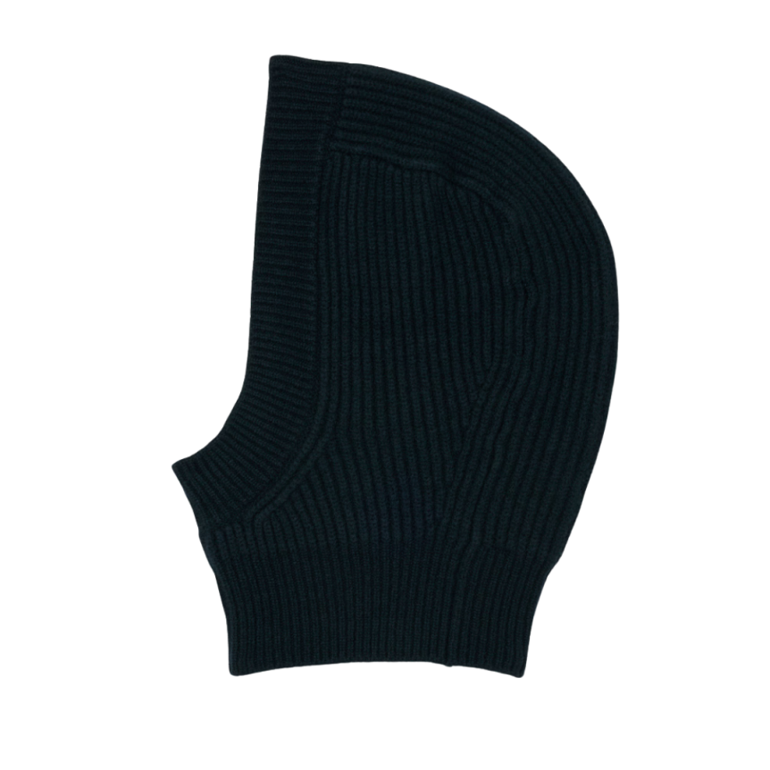 Cagoule LACOSTE Défilé laine feutrée côtelée vert foncé