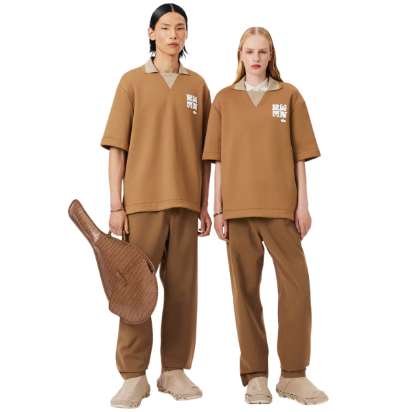 Pantalon de survêtement LACOSTE laine mélangée marron clair Défilé