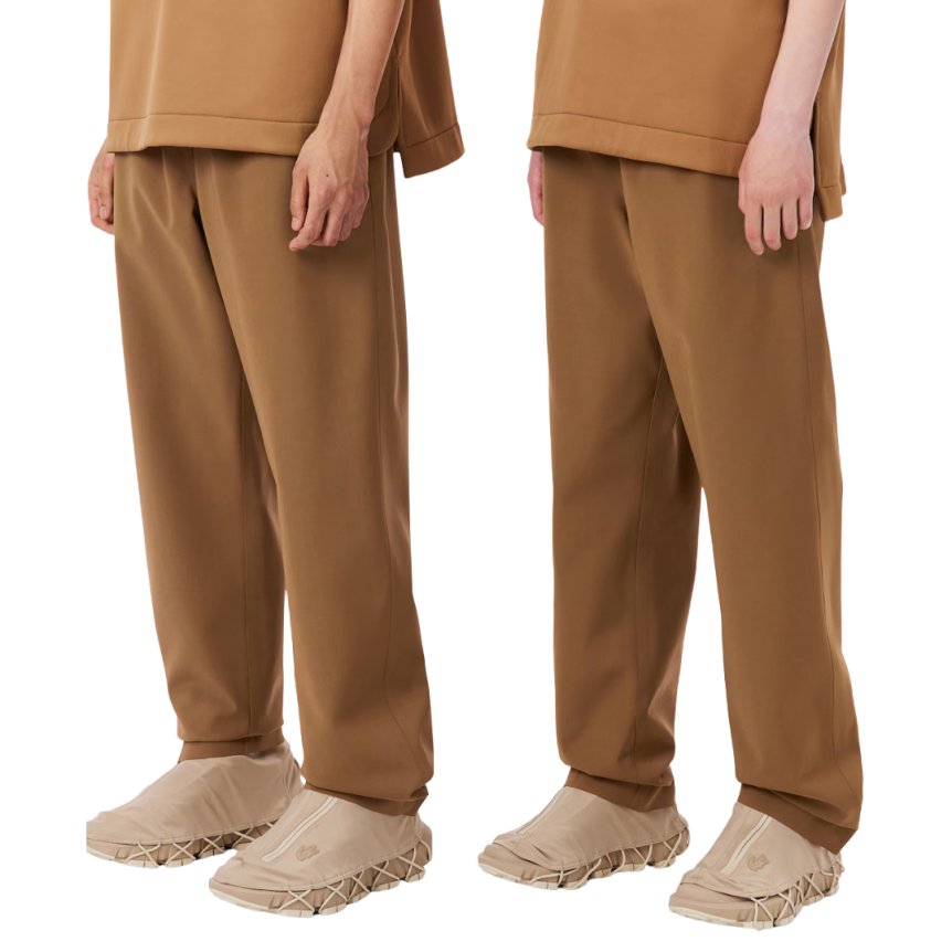 Pantalon de survêtement LACOSTE laine mélangée marron clair Défilé