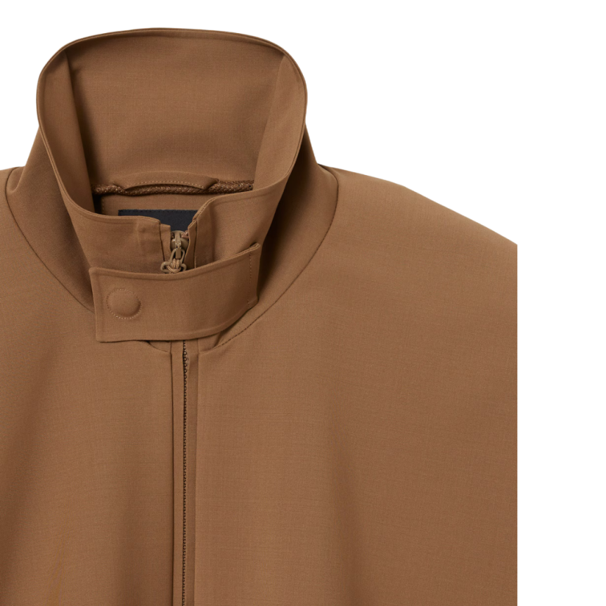 Veste coupe vent LACOSTE nylon laine technique marron clair Défilé