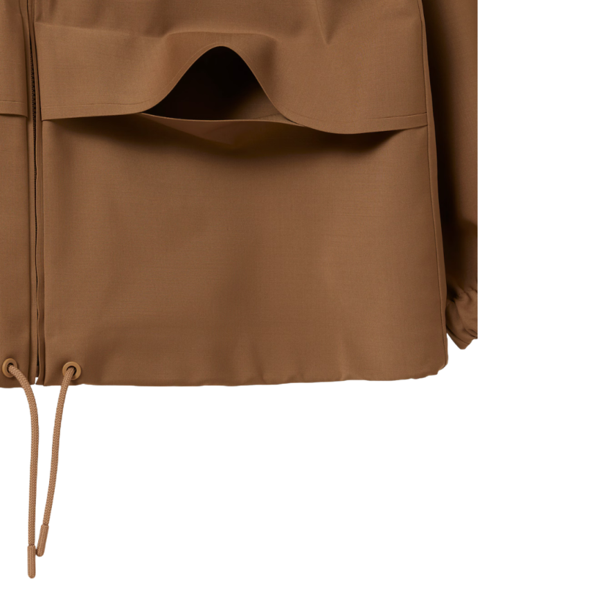 Veste coupe vent LACOSTE nylon laine technique marron clair Défilé