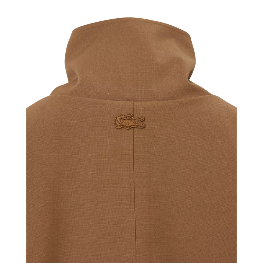 Veste coupe vent LACOSTE nylon laine technique marron clair Défilé