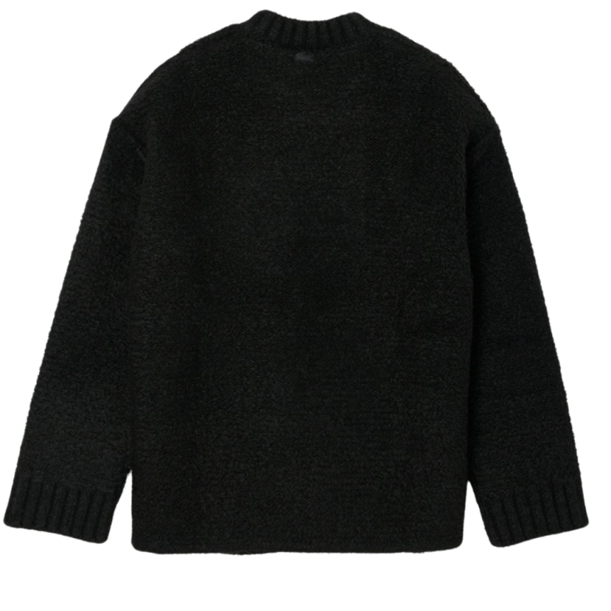 Pull col rond LACOSTE laine acrylique alpaga vert foncé crocodile intarsia vert Défilé