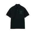 Fashion Show Polo manche courte Défilé loose fit coton piqué vert foncé broderie blason