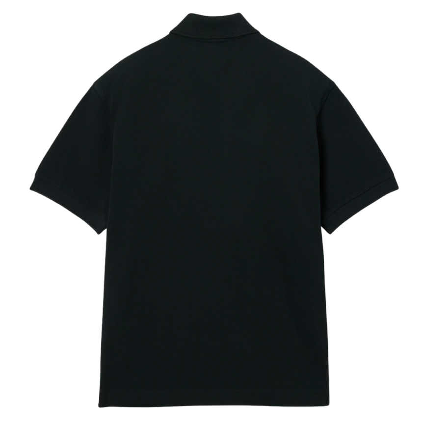 Polo manche courte LACOSTE Défilé loose fit coton piqué vert foncé broderie blason