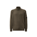 Pull col roulé laine recyclé gris anthracite lentille manche