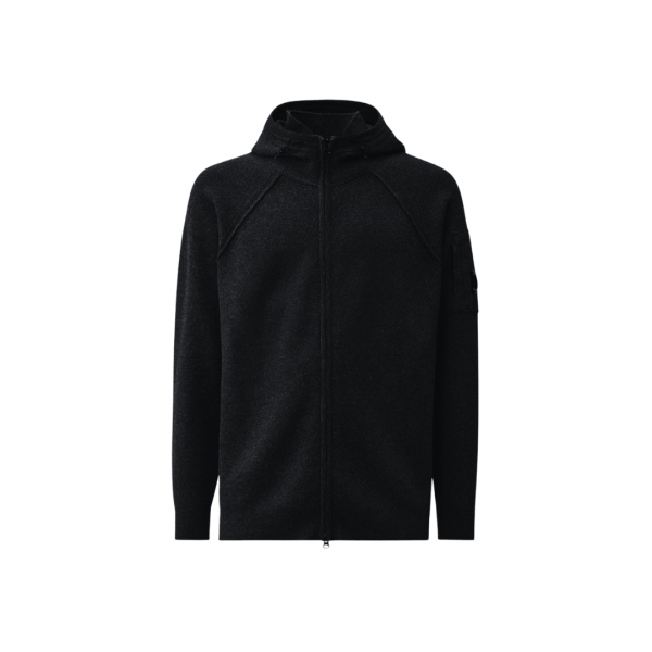 Cardigan zippé à capuche CP COMPANY laine mélangée noir