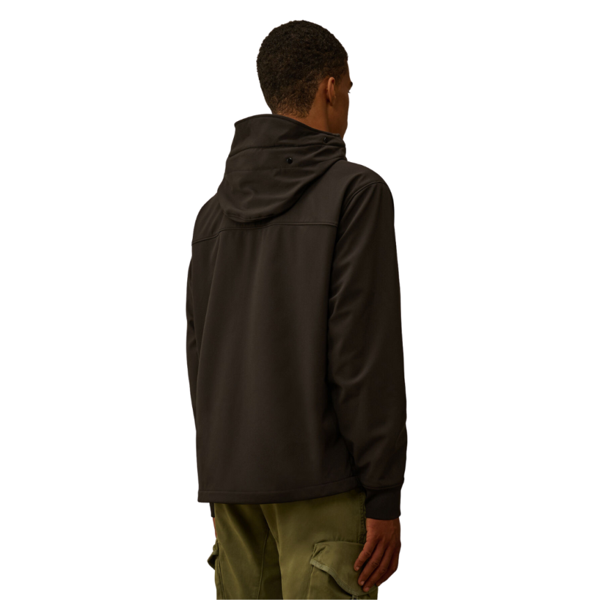 Blouson CP COMPANY Shell-R nylon noir capuche lunettes