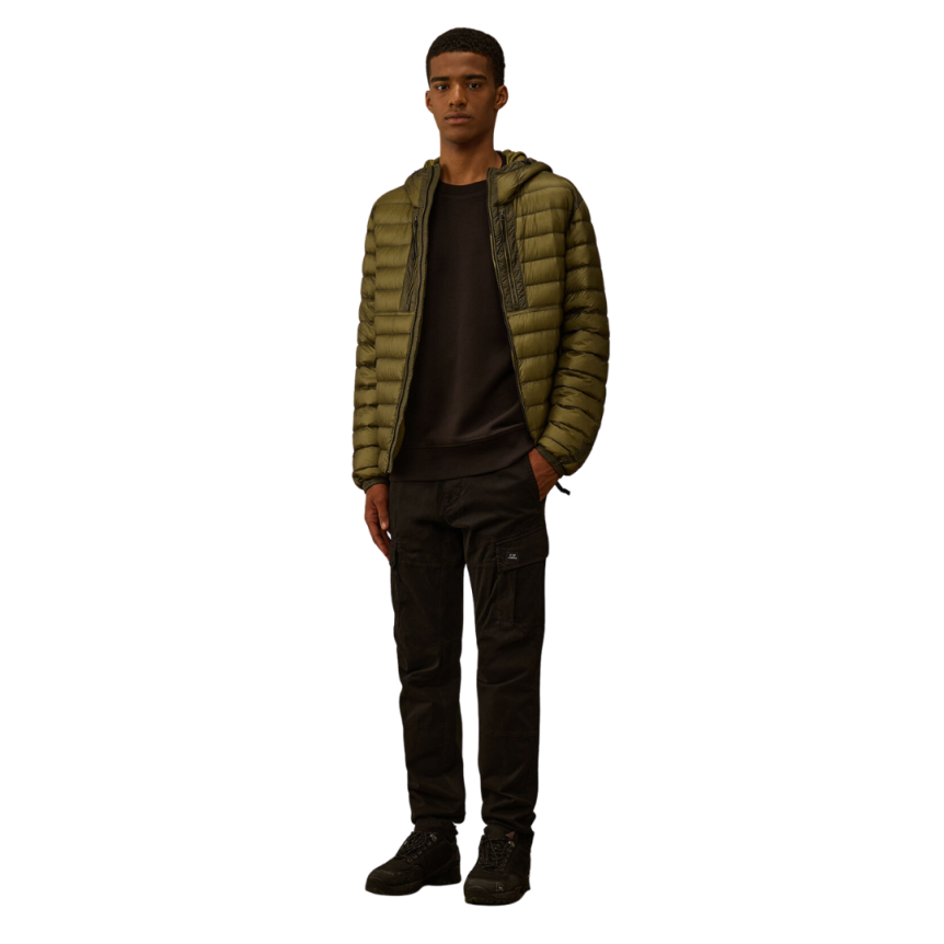 Sweat-shirt CP COMPANY col rond coton polaire relief diagonal noir