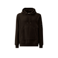 Sweat-shirt à capuche Hoodie molleton coton polaire relief diagonal noir