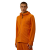 Sweat-shirt cardigan zippé coton polaire relief diagonal orange capuche lunettes