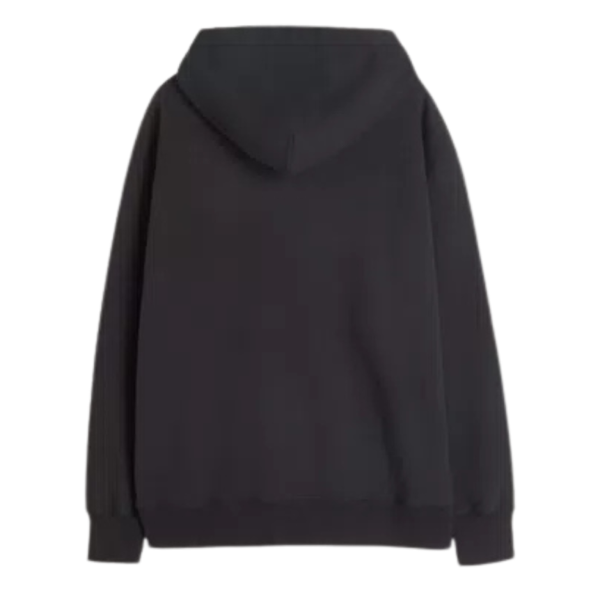 Sweat-shirt cardigan VALENTINO zippé à capuche néoprène noir Vlogo relief
