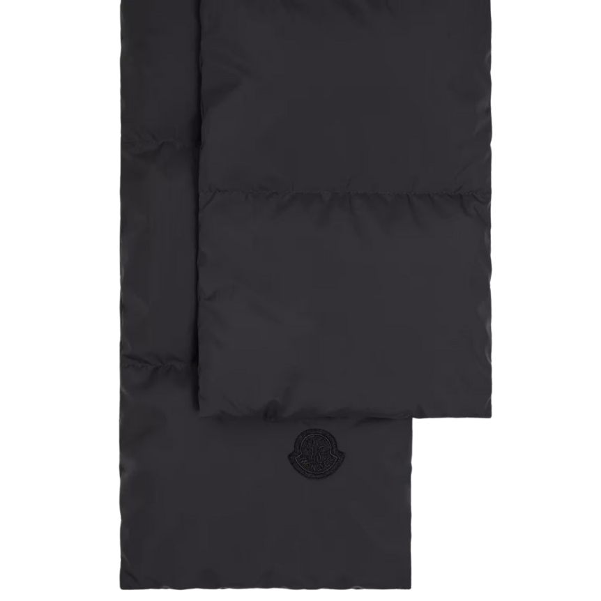 Echarpe doudoune MONCLER capuche nylon noir poche pression