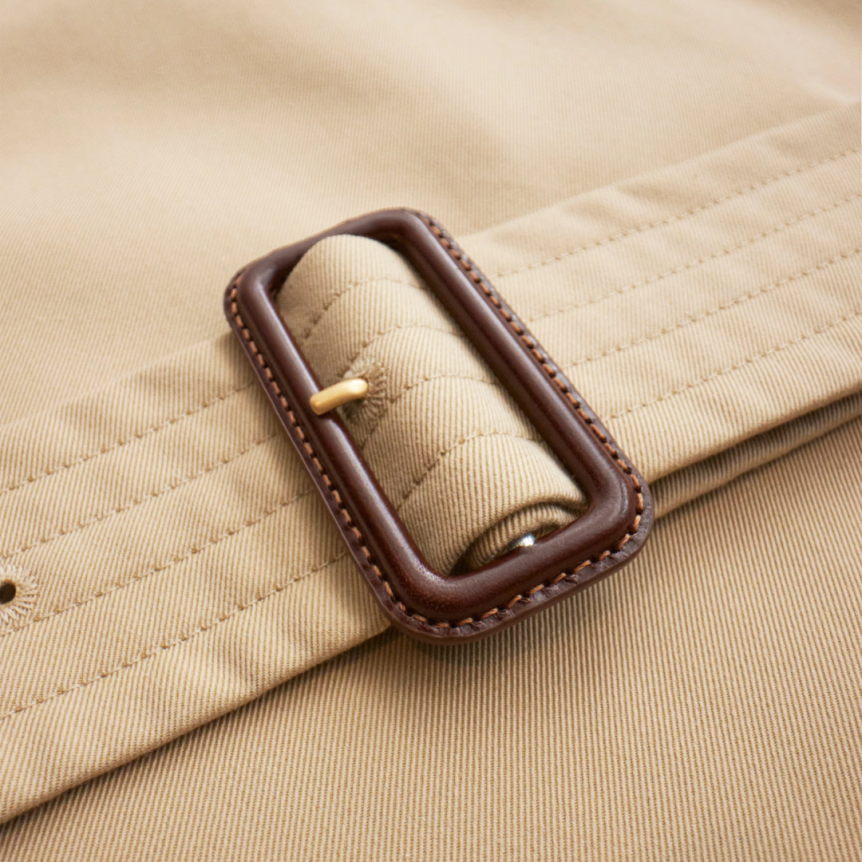 Trench Héritage mi-long BURBERRY Kensington coton beige check col