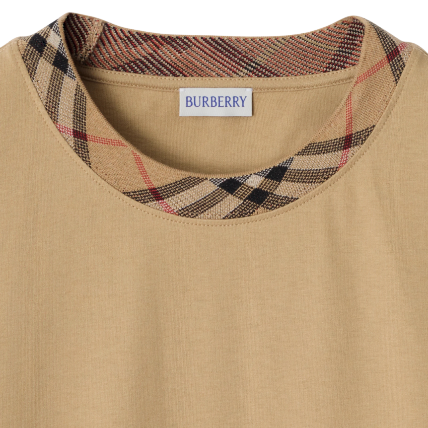 T-shirt BURBERRY Ryan coton jersey beige col Check