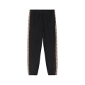 Pantalon de survêtement Sid jogging coton noir bande Check beige