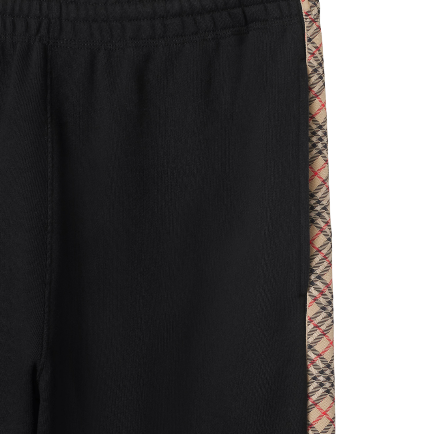 Pantalon de survêtement BURBERRY Sid jogging coton noir bande Check beige