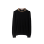 Pull col rond Michael laine noire col check beige