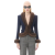 Veste courte crêpe laine bleu nuit bordure mouton marron
