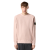Pull col rond manche raglan coton bio gaufré rose pale