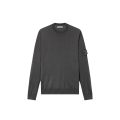 Pull col rond laine vierge gris anthracite logo Ghost