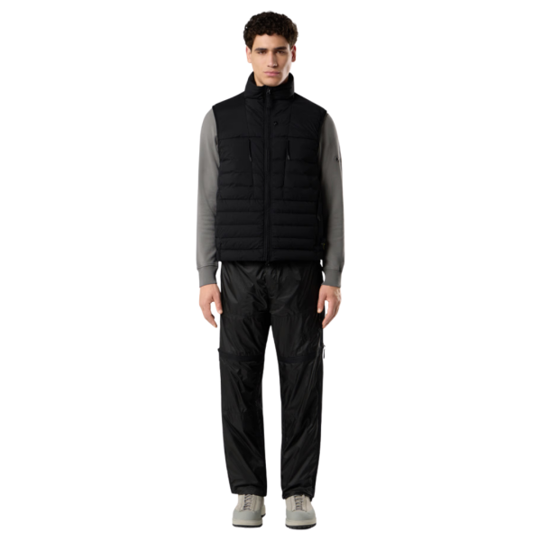 Gilet sans manche STONE ISLAND doudoune nylon fin noir col montant