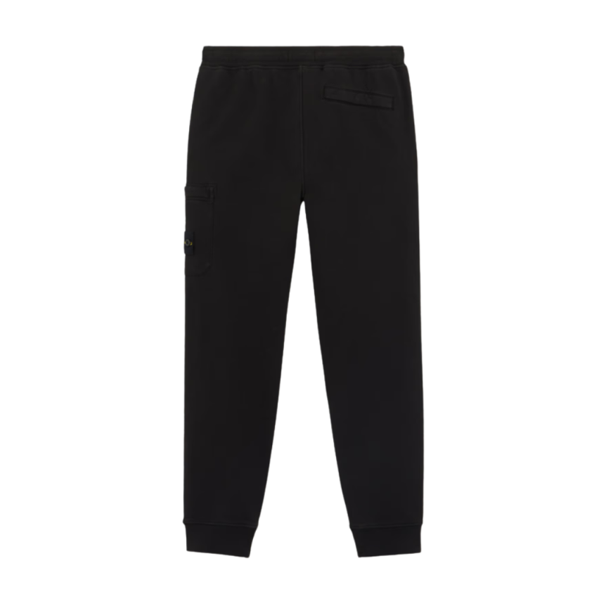 Pantalon survêtement jogger STONE ISLAND molleton coton bio noir slim cargo poches