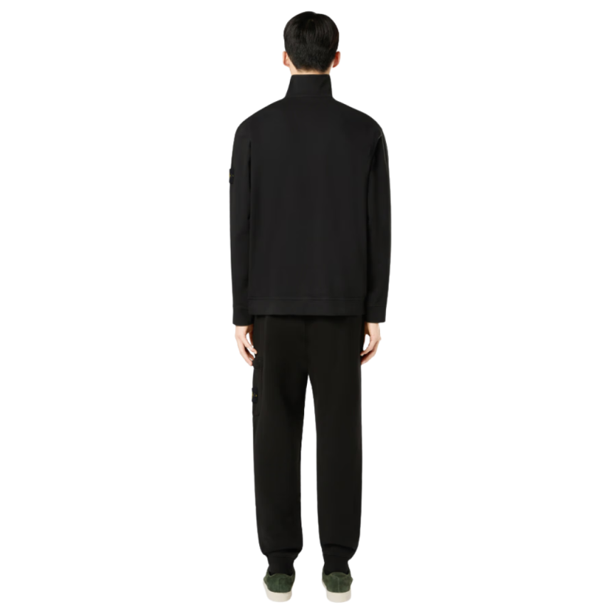 Pantalon survêtement jogger STONE ISLAND molleton coton bio noir slim cargo poches